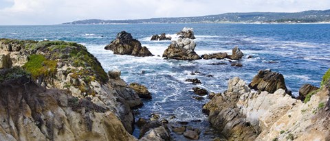 Framed Rock formations on the coast, Point Lobos State Reserve, Carmel, Monterey County, California Print