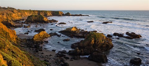Framed Rocks on the coast, Cambria, San Luis Obispo County, California, USA Print