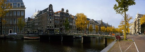 Framed Bridge Over a Canal, Amsterdam, Netherlands Print