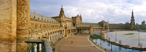 Framed Recently restored palace, Plaza De Espana, Seville, Andalusia, Spain Print