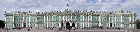 Framed Tourists in front of Winter Palace at State Hermitage Museum, Palace Square, St. Petersburg, Russia Print