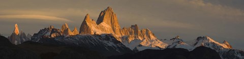 Framed Mountains at sunset, Mt Fitzroy, Cerro Torre, Argentine Glaciers National Park, Argentina Print