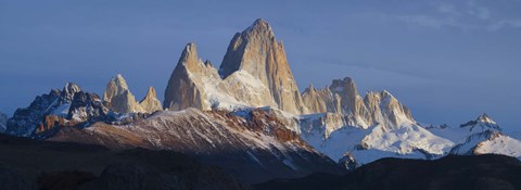 Framed Low angle view of mountains, Mt Fitzroy, Argentine Glaciers National Park, Argentina Print