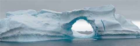 Framed Blue iceberg with hole, Antarctica Print