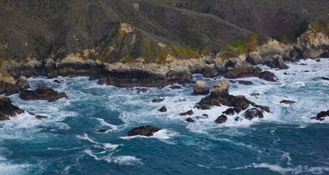 Framed Rock formations on the coast, Garrapata State Beach, Big Sur, Monterey County, California, USA Print