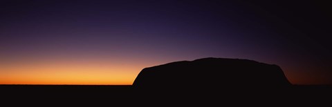 Framed Silhouette of Ayers Rock formations on a landscape, Uluru-Kata Tjuta National Park, Northern Territory, Australia Print