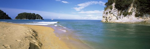 Framed Islands in the Pacific Ocean, Kaiteriteri, Nelson Region, Fiordland National Park, South Island, New Zealand Print