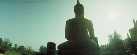 Framed Back of a statue of Buddha, Sukhothai Historical Park, Sukhothai, Thailand Print