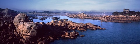 Framed Ploumanac'h Harbour, Cote de Granit Rose, Ploumanach, Perros-Guirec, Cotes-D'Armor, Brittany, France Print