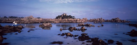 Framed Costaeres Castle, Cote de Granit Rose, Ploumanach, Perros-Guirec, Cotes-D'Armor, Brittany, France Print