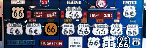 Framed Route 66 Sign Collection Print