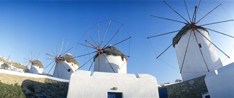 Framed Windmills Santorini Island Greece Print