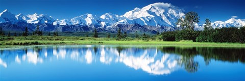 Framed Lake in Denali National Park AK Print