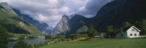 Framed House on a Mountainside, Marstein, Norway Print