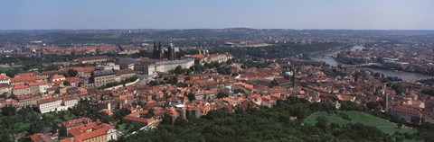 Framed Aerial view of a cityscape, Prague, Czech Republic Print