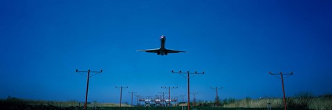 Framed Airplane landing Philadelphia International Airport PA USA Print