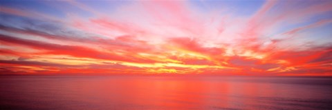 Framed Sunset Pacific Ocean, California, USA Print