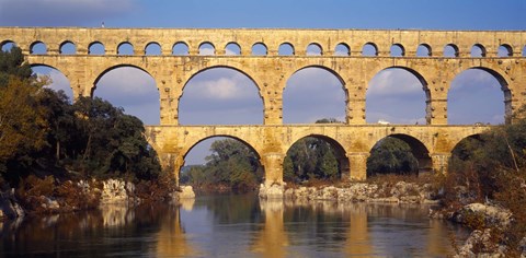 Framed Aqueduct, Pont Du Gard, Provence-Alpes-Cote d&#39;Azur, France Print