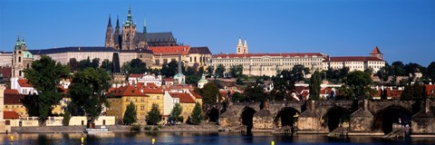 Framed Bridge over the Vltava River, Prague, Czech Republic Print