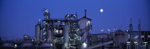 Framed Low angle view of an oil refinery, Hamburg, Germany Print