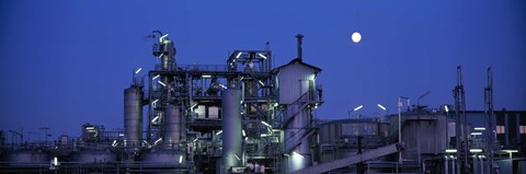Framed Low angle view of an oil refinery, Hamburg, Germany Print