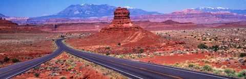 Framed Fork In Road, Red Rocks, Red Rock Country, Utah, USA Print