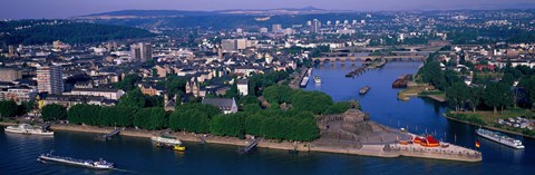Framed Rhine River Mosel River Koblenz Germany Print