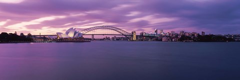 Framed Sydney Opera House, Sydney Harbor Bridge, Sydney, Australia Print