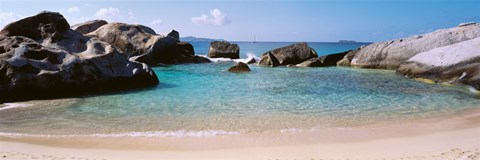 Framed British Virgin Islands, Virgin Gorda, The Baths, Rock formation in the sea Print