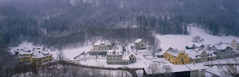 Framed Village Of Hohen-Schwangau in winter, Bavaria, Germany Print