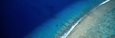 Framed Aerial View Of Beach, Teti&#39;aroa Island, Polynesia Print