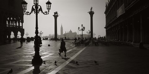 Framed Venice Italy in Black and White Print