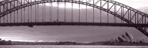 Framed Harbor Bridge, Pacific Ocean, Sydney, Australia Print
