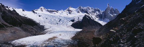 Framed Glacier on a mountain range, Argentine Glaciers National Park, Patagonia, Argentina Print