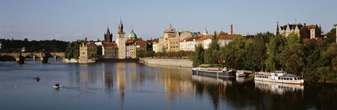 Framed Buildings at the waterfront, Prague, Czech Republic Print