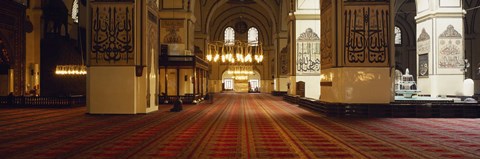 Framed Interiors of a mosque, Ulu Camii, Bursa, Bursa Province, Turkey Print