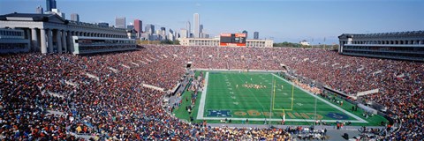 Framed Football, Soldier Field, Chicago, Illinois, USA Print