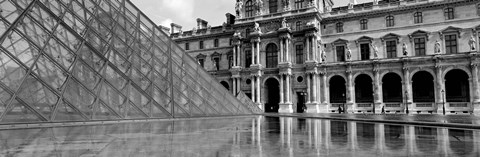 Framed Pyramid in front of an art museum, Musee Du Louvre, Paris, France Print