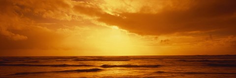 Framed Ocean at dusk, Pacific Ocean, California, USA Print