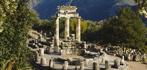 Framed High angle view of a monument, Tholos De Marmaria, Delphi, Greece Print
