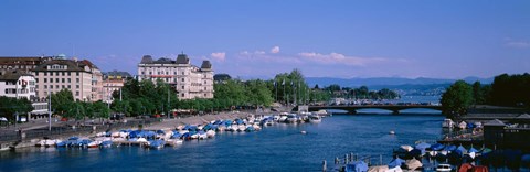 Framed High angle view of a harbor, Zurich, Switzerland Print