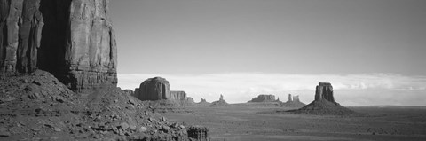 Framed Rock Formations, Monument Valley, Arizona, USA (black &amp; white) Print