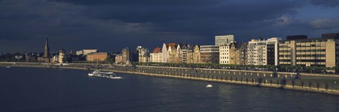 Framed Buildings at the waterfront, Rhine River, Dusseldorf, Germany Print