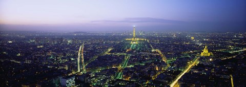 Framed Aerial view of a city, Paris, France Print