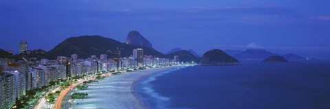 Framed Beach, Copacabana, Rio De Janeiro, Brazil Print