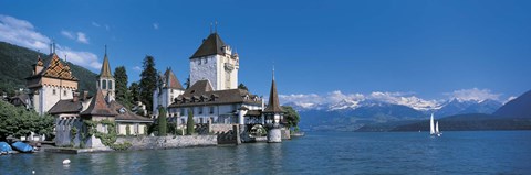 Framed Oberhofen Castle w\ Thuner Lake Switzerland Print