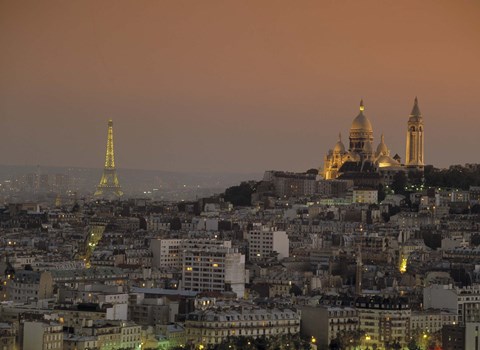 Framed Eiffel Tower Sacred Heart Paris France Print