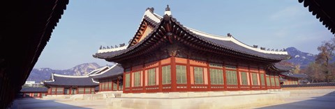 Framed Courtyard of a palace, Kyongbok Palace, Seoul, South Korea, Korea Print