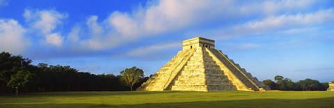Framed Pyramid in a field, Kukulkan Pyramid, Chichen Itza, Yucatan, Mexico Print