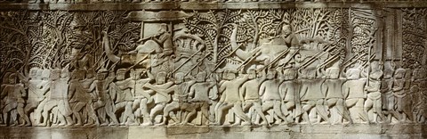 Framed Frieze, Angkor Wat, Cambodia Print